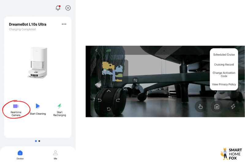 The video camera of the Dreame L10s Ultra is used.